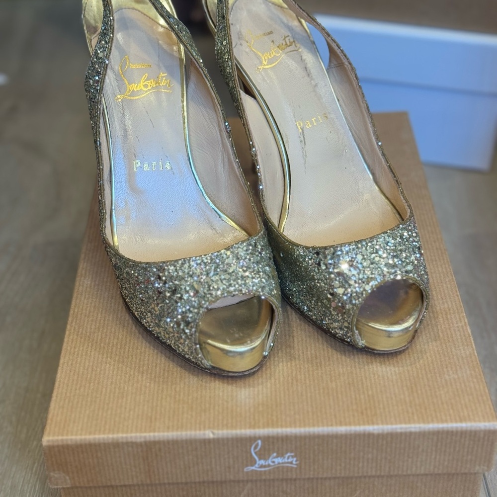 Christian Louboutin Gold High Heels